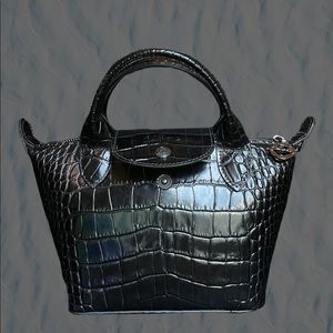 Longchamp Le Pliage Cuir Croco XS
